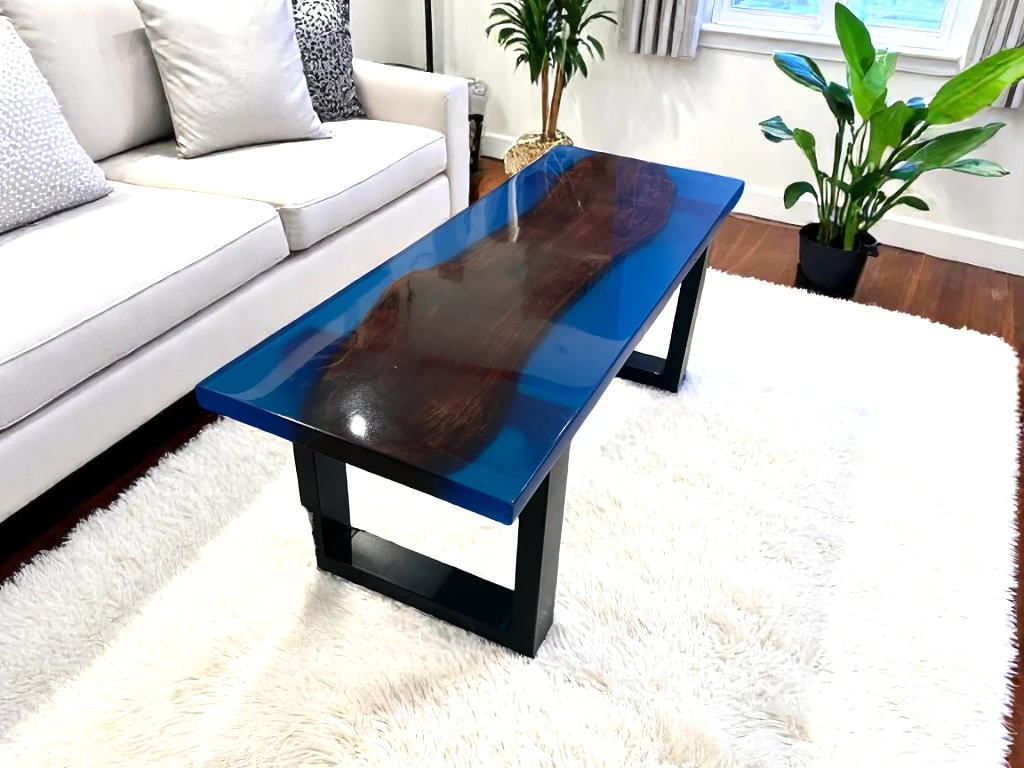 DIY Epoxy Table Tops with Iron Stand : Rectangular Furniture 